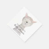 Wasserfarbener niedlicher Lama. Funny Alpaca Babyd Serviette (Ecke)