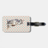 Wasserfarbener Niedlicher sibirischer Husky-Hund Gepäckanhänger (Rückseite horizontal)