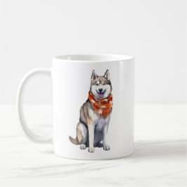 Wasserfarbener Niedlicher sibirischer Husky-Hund Kaffeetasse