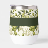 Wasserfarbener Olivenzweig-Muster-Monogramm-Name (Rechts)