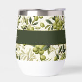 Wasserfarbener Olivenzweig-Muster-Monogramm-Name (Links)