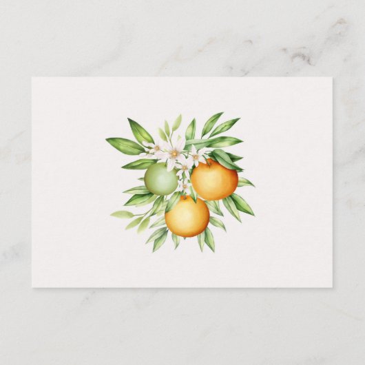 Wasserfarbener Orangenfrüchtezeitraum Begleitkarte (Rückseite)