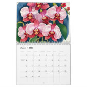 Wasserfarbener Orchid Botanischer Kalender (Mär 2026)
