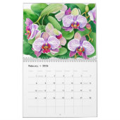Wasserfarbener Orchid Botanischer Kalender (Feb 2026)