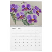 Wasserfarbener Orchid Botanischer Kalender (Jan 2027)