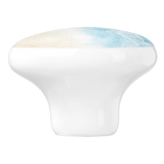 Wasserfarbener Ozean Keramikknauf (Seitenansicht)