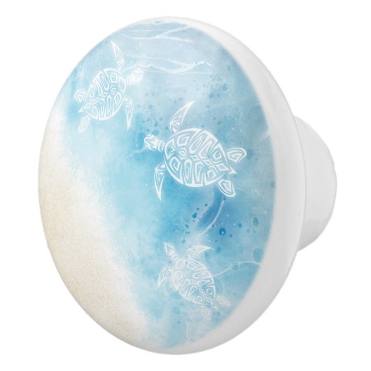 Wasserfarbener Ozean Keramikknauf (Rechts)