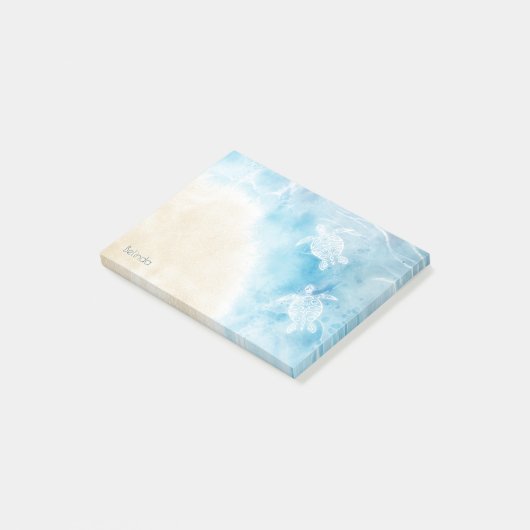 Wasserfarbener Ozean Post-it Klebezettel (angewinkelt)