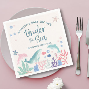 Wasserfarbener Ozean Unterwasser-Babydusche Serviette