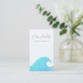 Wasserfarbener Ozean Wave Coastal Real Anwesen Visitenkarte (Stehend Vorderseite)