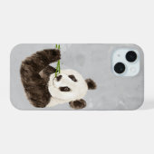 Wasserfarbener Panda Bär Niedlich asiatische Tiera iPhone 15 Hülle (Rückseite (Horizontal))