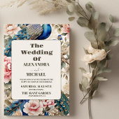 Wasserfarbener Pfauenpfau Chinoiserie Einladung