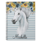 Wasserfarbener Pferdekopf mit Sonnenblumenname nac Notizblock (Vorderseite)