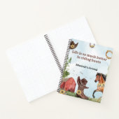 Wasserfarbener Pferderitt Landmädchen Notizblock (Innenseite)