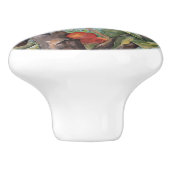 Wasserfarbener Pfirsichbaum Orchard Obsternte  Keramikknauf (Seitenansicht)