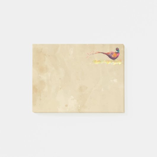 Wasserfarbener Pheasant Game Bird Arte e Cultura Post-it Klebezettel (Vorderseite)