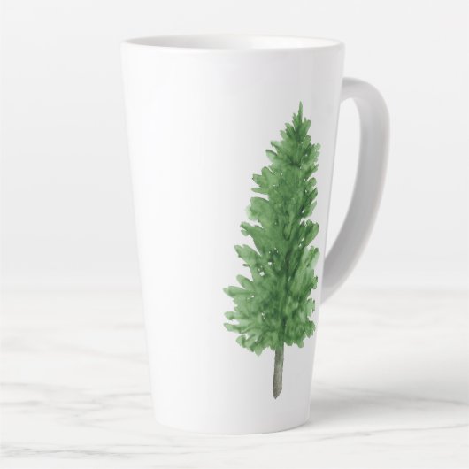 Wasserfarbener Pine Tree 2 Milchtasse (Rechte Ecke)