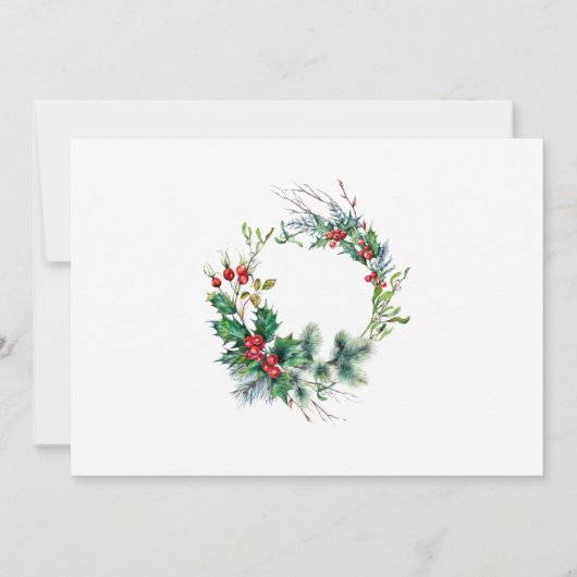 Wasserfarbener Pine Tree Chic Holiday Christmas Ev Einladung (Rückseite)