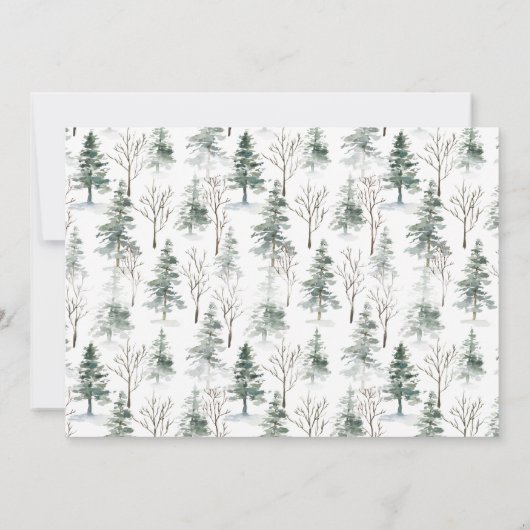 Wasserfarbener Pine Tree Chic Holiday Christmas Ev Einladung (Rückseite)