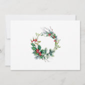 Wasserfarbener Pine Tree Holiday CHRISTMAS EVE Einladung (Rückseite)