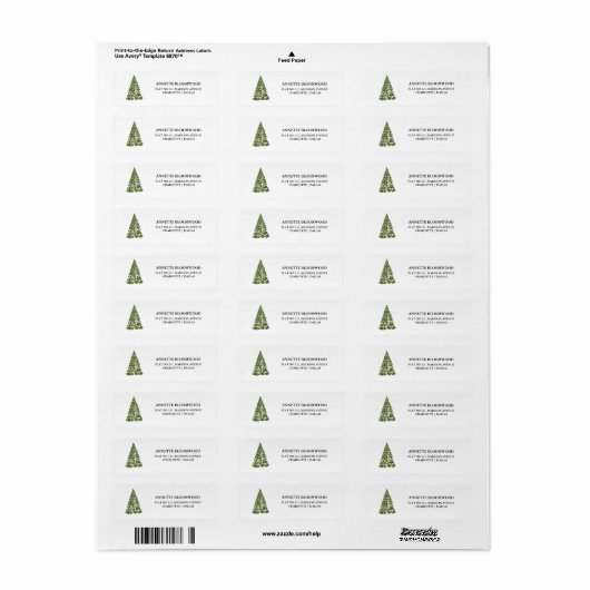 Wasserfarbener Pine Tree Minimal | Weihnachtssiege (Vorne)