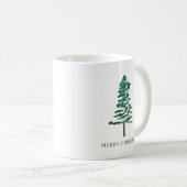 Wasserfarbener Pine Tree Moderne Weihnachten Kaffeetasse (VorderseiteRechts)
