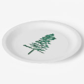 Wasserfarbener Pine Tree Moderne Weihnachten Pappteller (Schrägansicht)