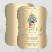 Wasserfarbener Pine Tree, Ornamente Weihnachten Go Einladung (Vorne/Hinten)