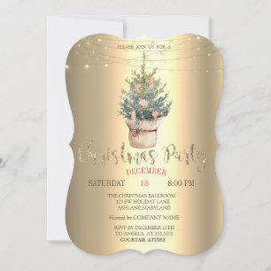 Wasserfarbener Pine Tree, Ornamente Weihnachten Go Einladung