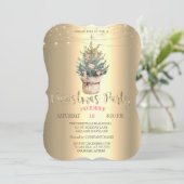 Wasserfarbener Pine Tree, Ornamente Weihnachten Go Einladung (Stehend Vorderseite)