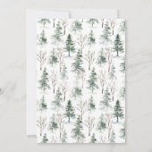 Wasserfarbener Pine Tree Weihnachten Einladung (Rückseite)