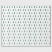 Wasserfarbener Pine Tree Weihnachten Geschenkpapier (Flach)