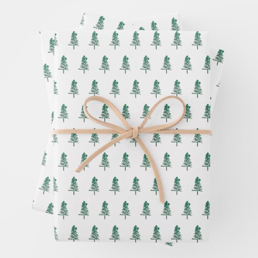 Wasserfarbener Pine Tree Weihnachten Geschenkpapier Set (Beispiel)
