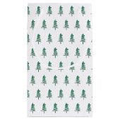 Wasserfarbener Pine Tree Weihnachten Kleine Geschenktüte (Rückseite)