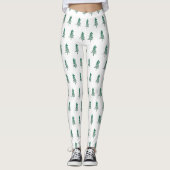 Wasserfarbener Pine Tree Weihnachten Leggings (Vorderseite)