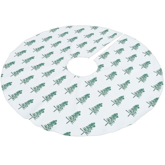 Wasserfarbener Pine Tree Weihnachten Polyester Weihnachtsbaumdecke (Schrägansicht)