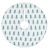 Wasserfarbener Pine Tree Weihnachten Polyester Weihnachtsbaumdecke (Vorderseite)