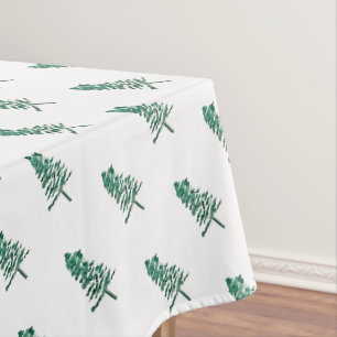 Wasserfarbener Pine Tree Weihnachten Tischdecke