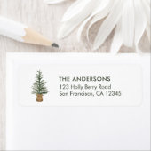 Wasserfarbener Pine Weihnachtsbaum Einfaches Urlau (Insitu)