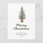 Wasserfarbener Pinienwald Feiertagspostkarte (Vorderseite)