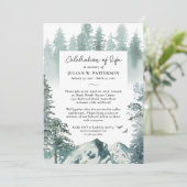 Wasserfarbener Pinienwald - Foto des Lebens Einladung (Stehend Vorderseite)