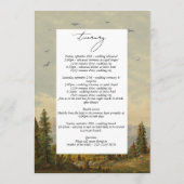 Wasserfarbener Pinienwald Hochzeitreise Programm (Rückseite)