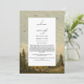 Wasserfarbener Pinienwald Hochzeitreise Programm (Stehend Vorderseite)