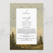 Wasserfarbener Pinienwald Hochzeitreise Programm (Vorderseite)