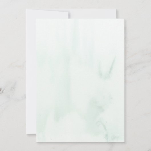 Wasserfarbener Pinienwald Intime Hochzeit Einladung (Rückseite)