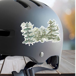 Wasserfarbener Pinienwald Rustikale Ästhetik Aufkleber