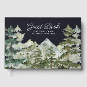 Wasserfarbener Pinienwald Rustikale Gästebuch (Vorderseite)