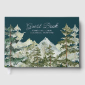 Wasserfarbener Pinienwald Rustikale Gästebuch (Vorderseite)