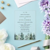 Wasserfarbener Pinienwald Rustikale Hochzeit Acryleinladungen (In Situ (Hochzeit))