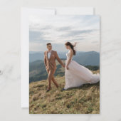 Wasserfarbener Pinienwald Rustikales Foto Hochzeit Einladung (Rückseite)